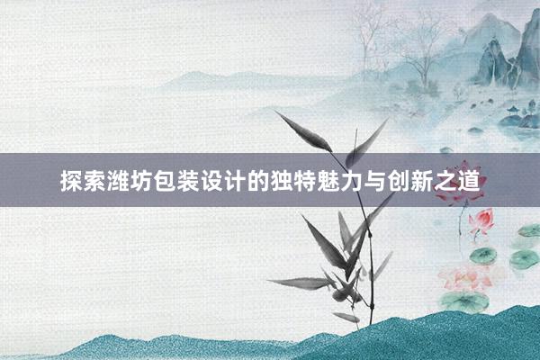 探索潍坊包装设计的独特魅力与创新之道